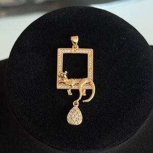 Rose Gold Panther Pendant Necklace